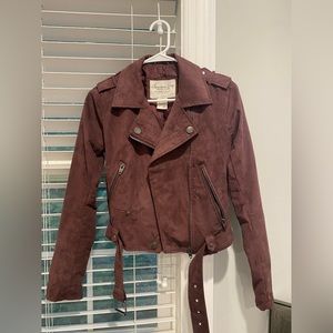 American Rag Dark Purple Velvet Feel Motor Jacket